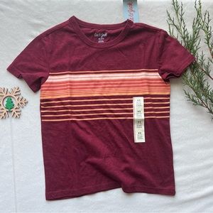 Cat & Jack™ Short Sleeve Chest Striped T-Shirt - Burgundy Boys' Size XS